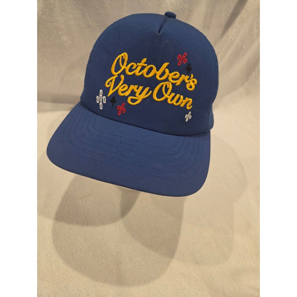 OVO October's Very Own Pom Pom Trucker Hat Royal Blue Drake SS22 Script Rare